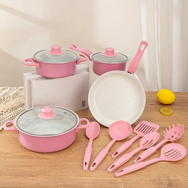SET DE OLLAS Y JUEGO DE UTENSILIOS DE COCINA 13PZ + SET DE CUCHILLOS  GRATIS
